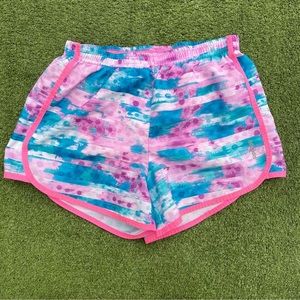 Girls Reebok floral Shorts shirts sz Large 12-14 Preowned liner attached active